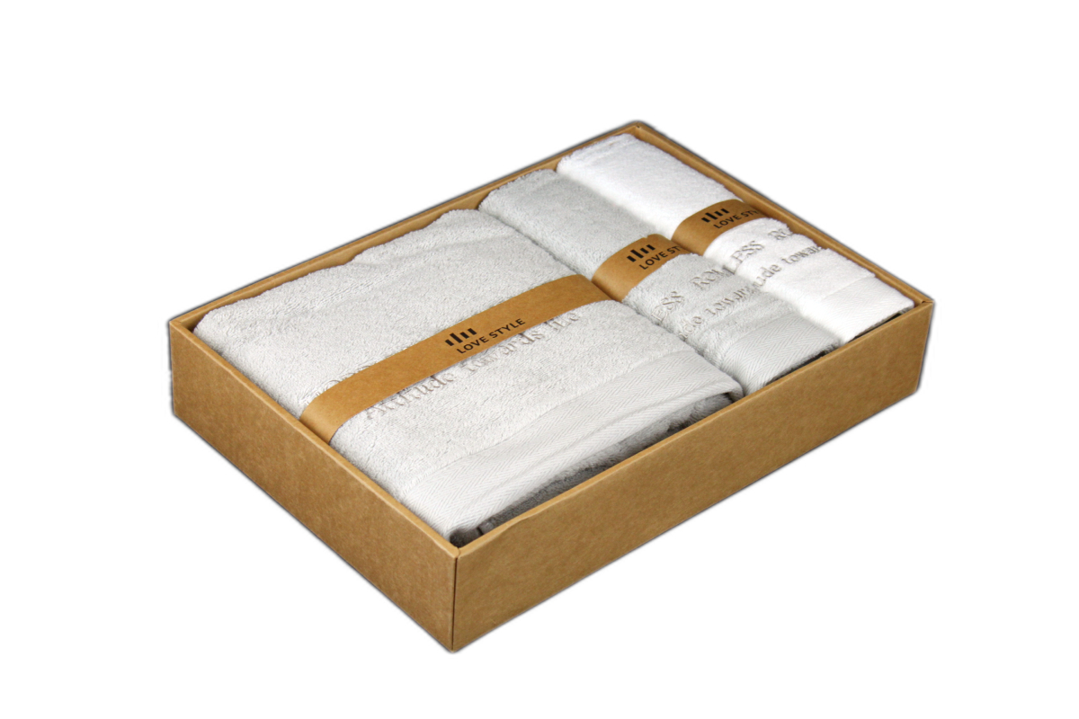 LOVE STYLE Gift set of towels in a box 70x130cm 1 pc., 35x70 2 pcs.